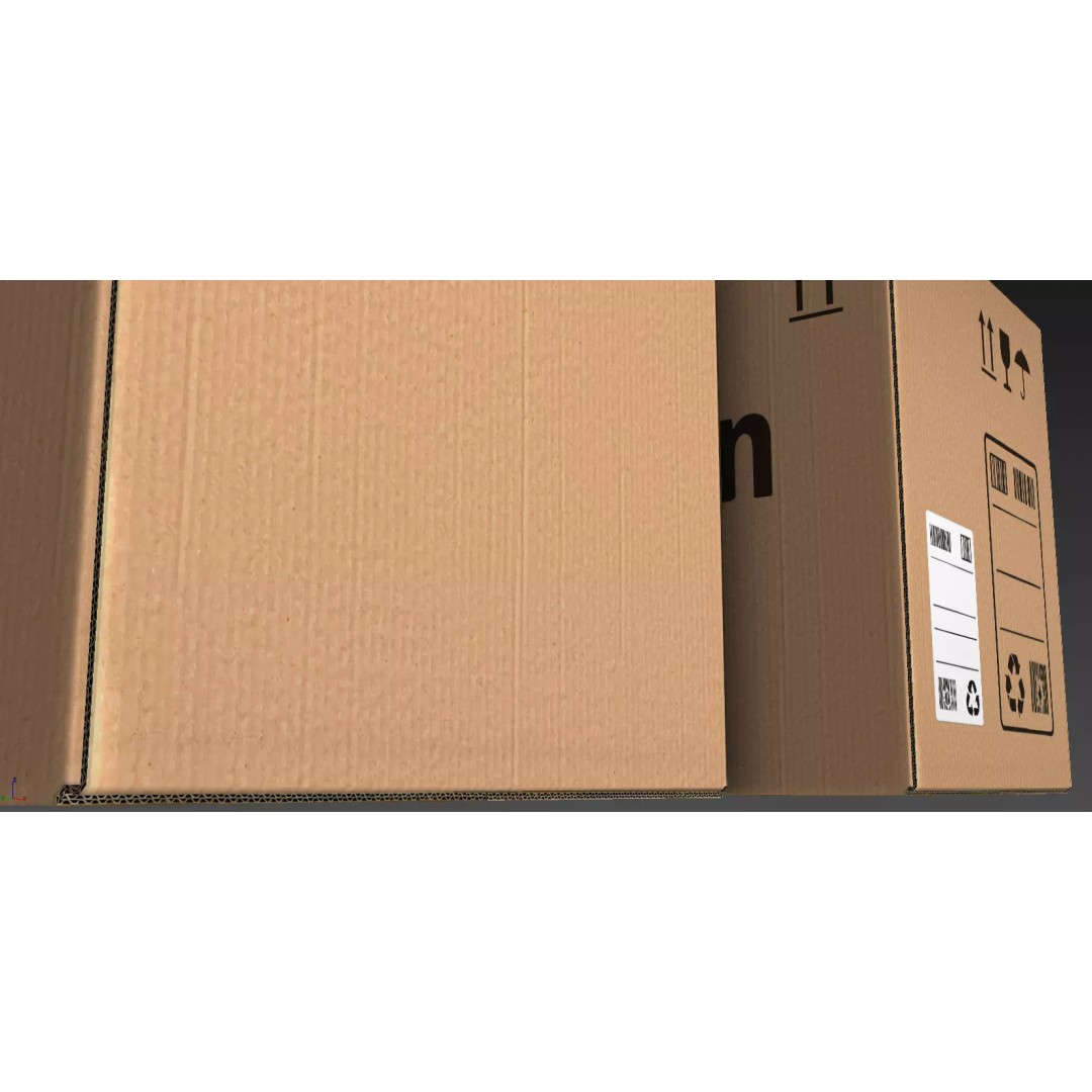 Carton Box 3D Model – Low Poly Rigged Animation with PBR Textures - View 8