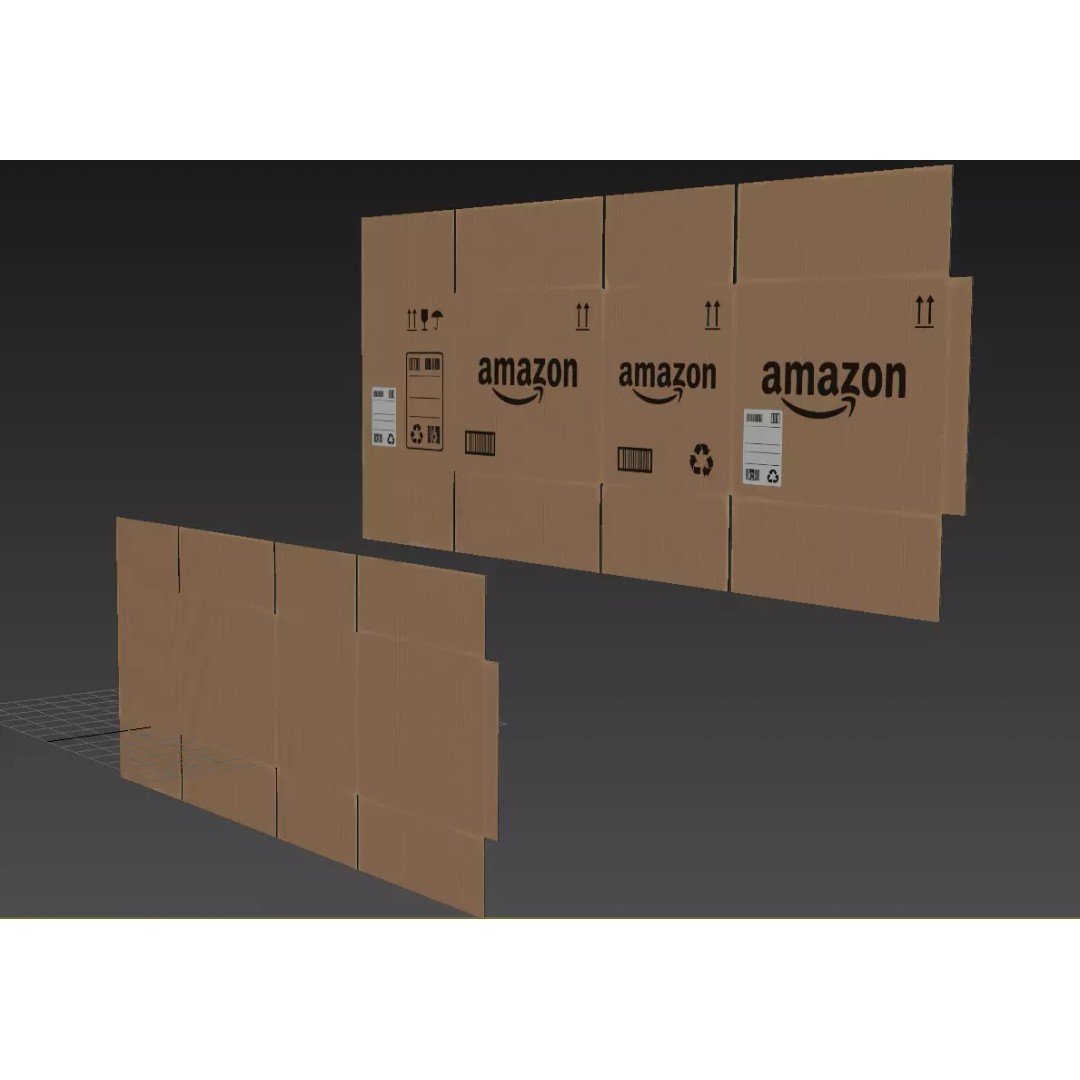 Carton Box 3D Model – Low Poly Rigged Animation with PBR Textures - View 9
