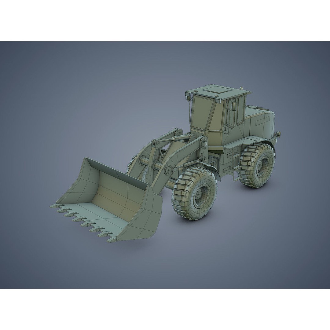 Wheel Loader 3D Model – Rigged Low-Poly Animation Asset, FBX - View 15