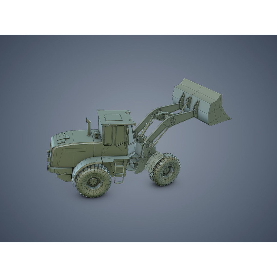 Wheel Loader 3D Model – Rigged Low-Poly Animation Asset, FBX - View 24