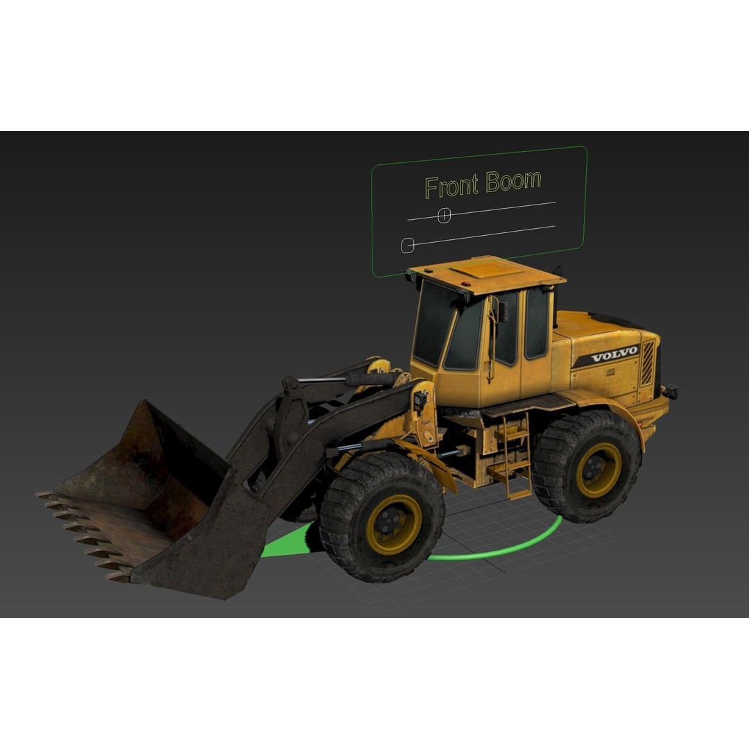 Wheel Loader 3D Model – Rigged Low-Poly Animation Asset, FBX - View 4