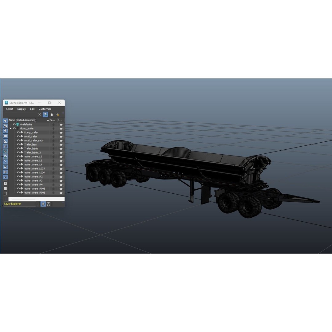 Side Dump Trailer 3D Model – Low Poly Game Ready Asset, FBX - View 17