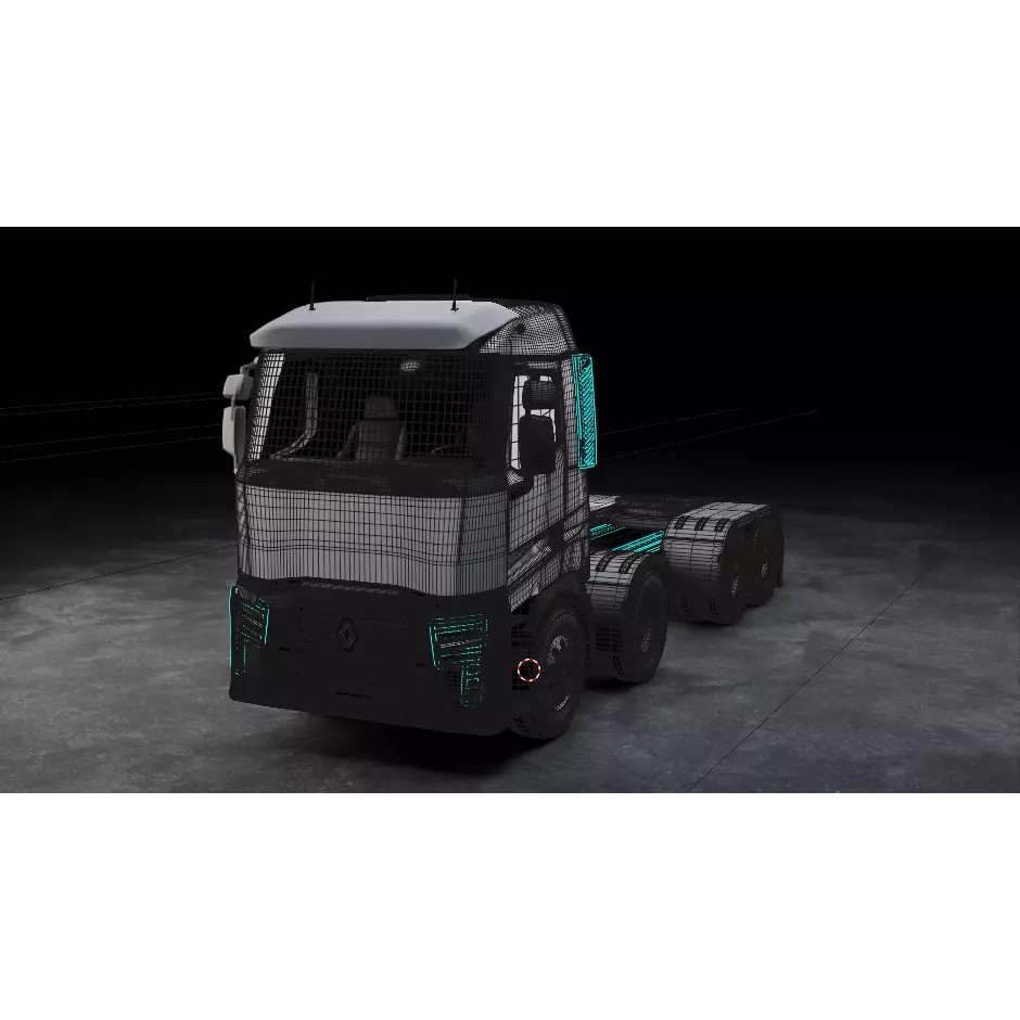 Renault Trucks T 3D Model – Low Poly Game Ready Asset, FBX, OBJ, Blender - View 6