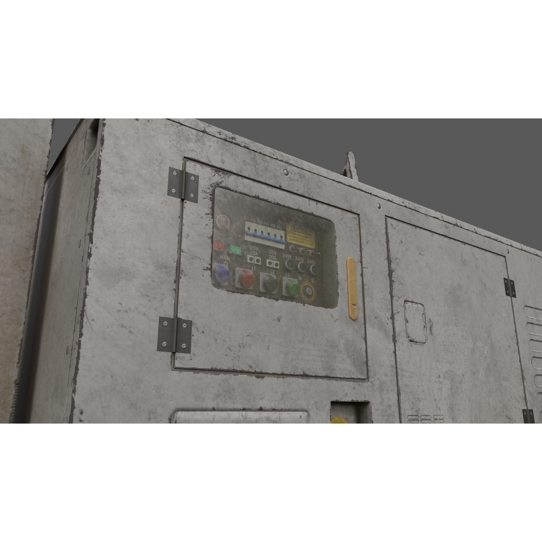 Mobile Light Tower Generator 3D Model – Low Poly PBR Game Asset, FBX - View 21