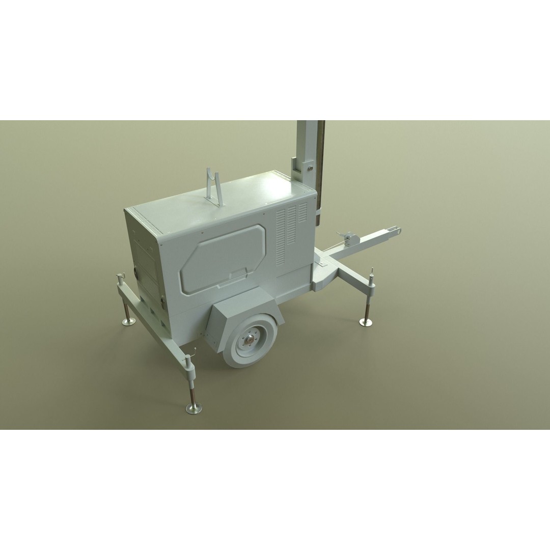 Mobile Light Tower Generator 3D Model – Low Poly PBR Game Asset, FBX - View 42