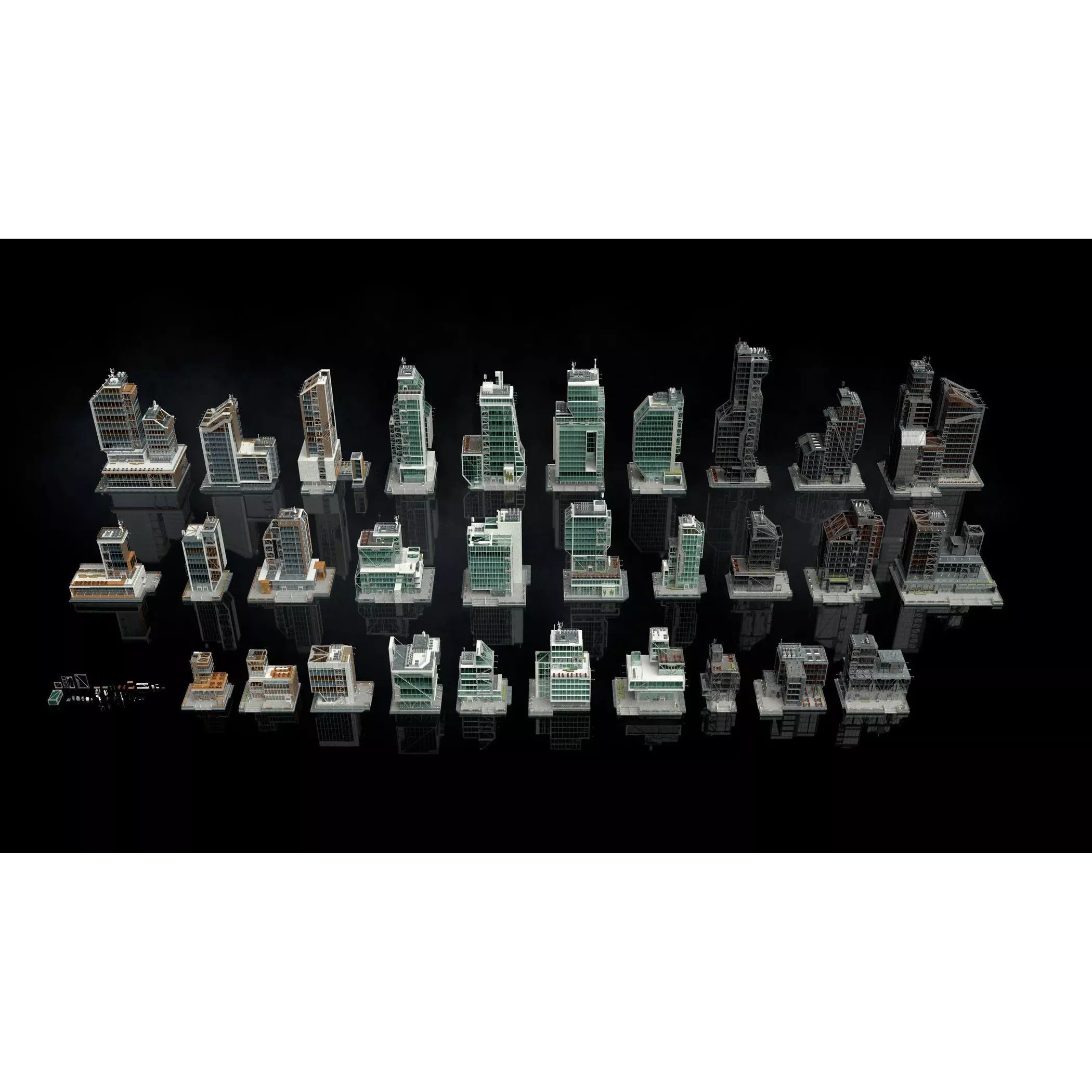 Urban Skyscraper Pack - High-Quality 3D Model - View 2