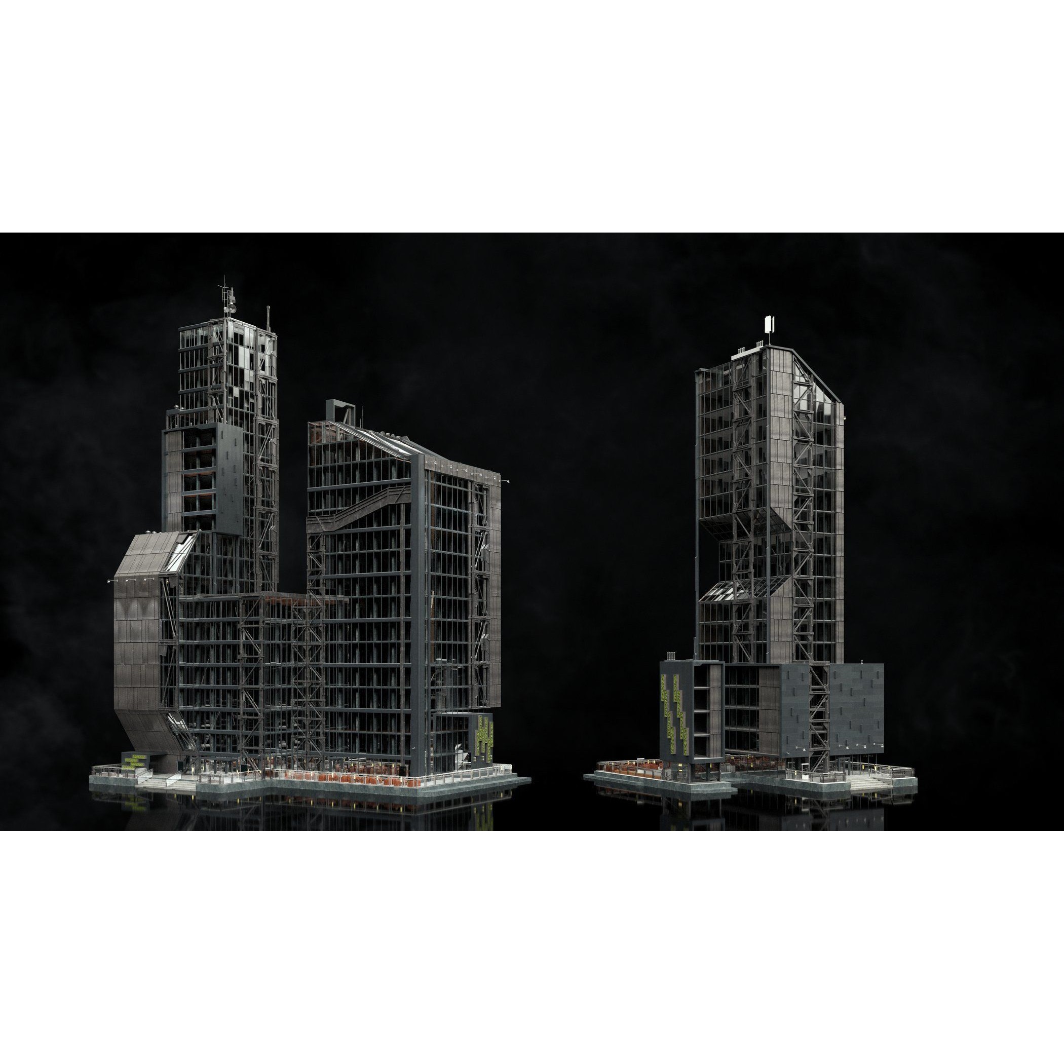 Urban Skyscraper Pack - High-Quality 3D Model - View 5
