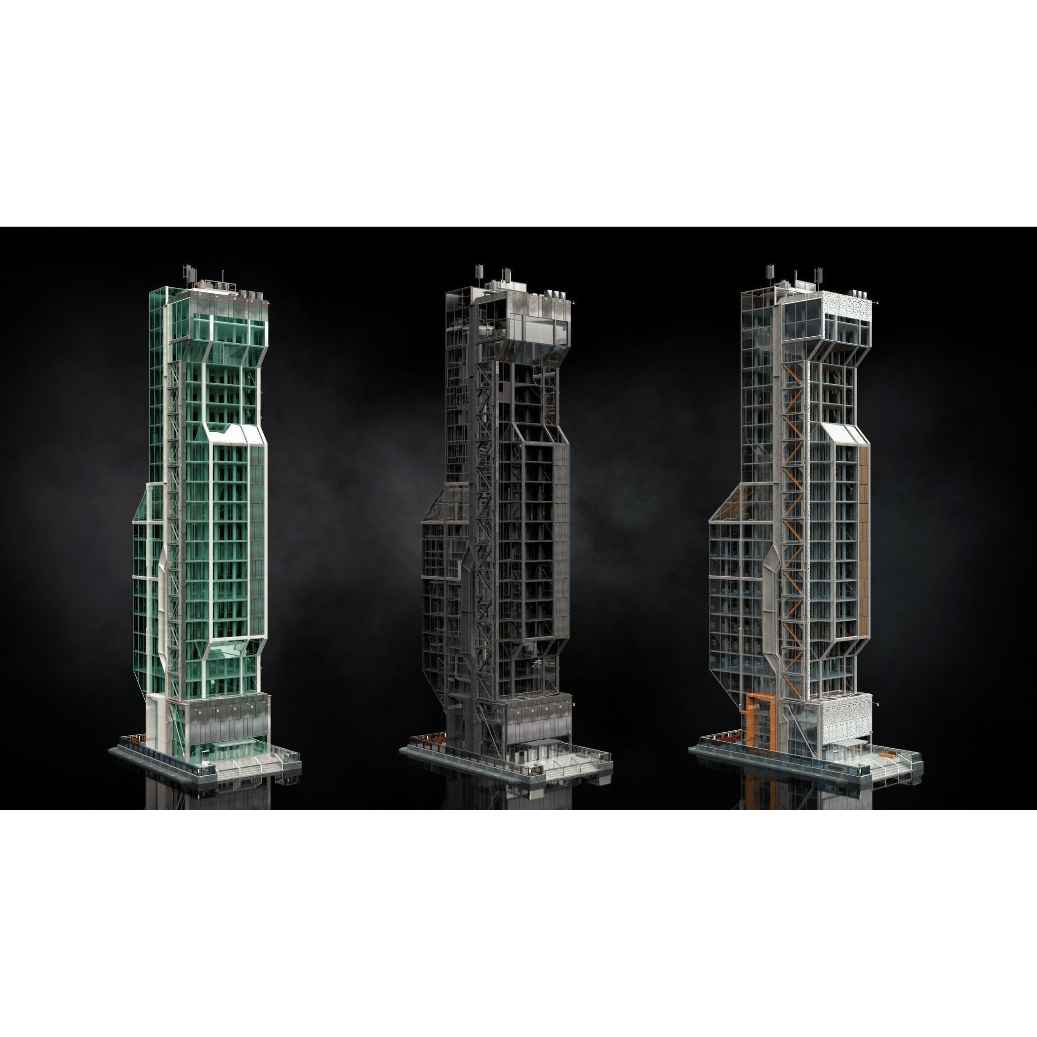 Urban Skyscraper Pack - High-Quality 3D Model - View 8