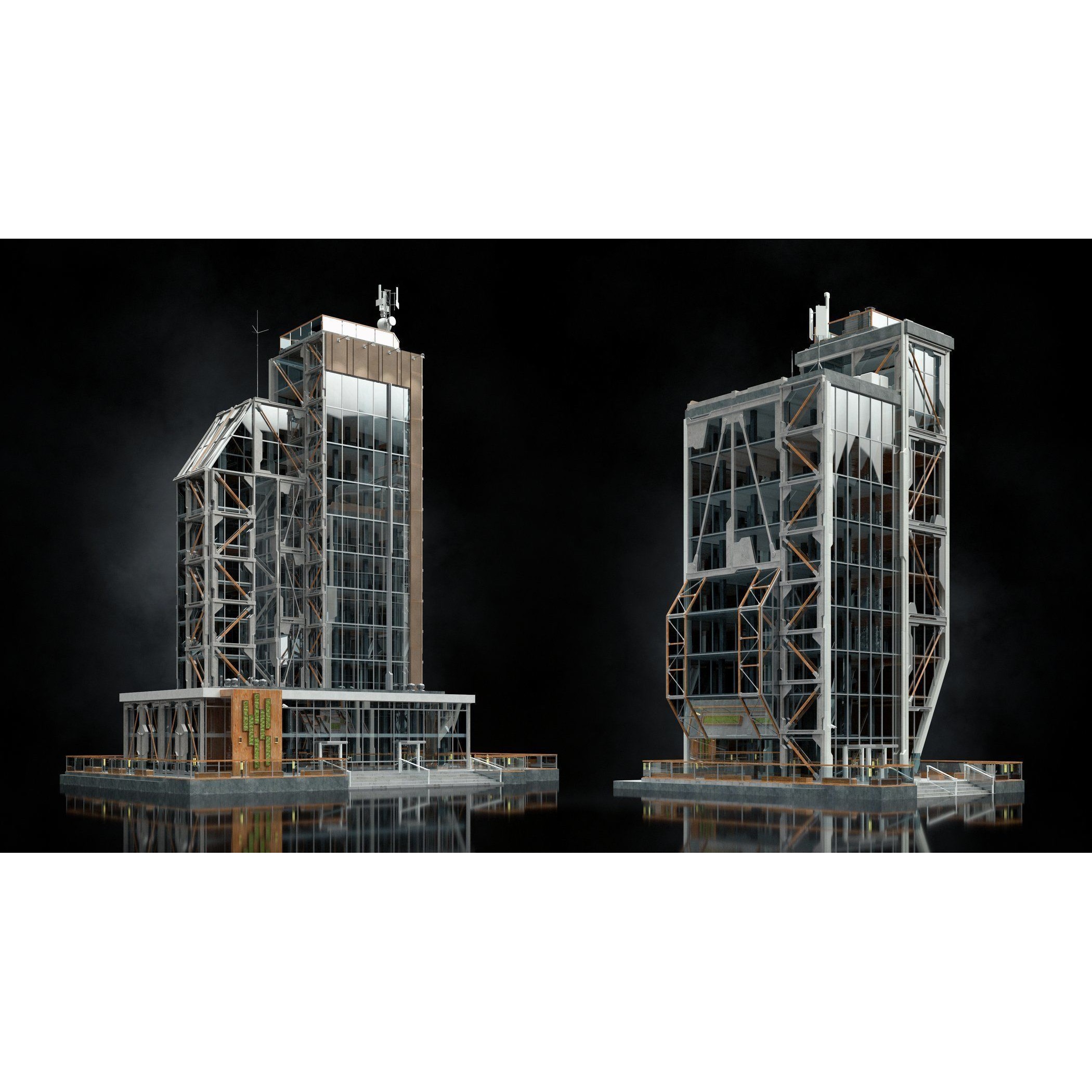 Urban Skyscraper Pack - High-Quality 3D Model - View 9