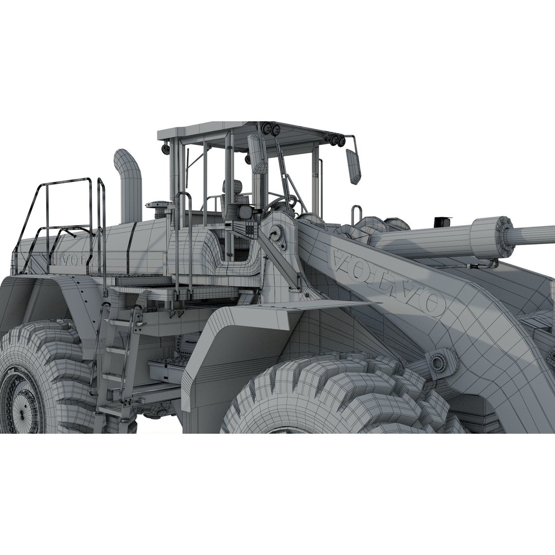 Volvo L350F Wheel Loader 3D Model – High Poly Industrial Asset, FBX, OBJ