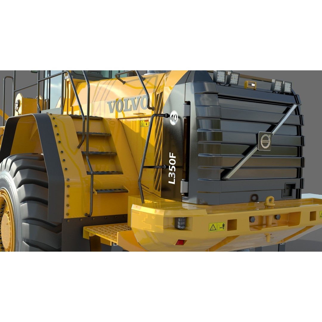 Volvo L350F Wheel Loader 3D Model – High Poly Industrial Asset, FBX, OBJ - View 10
