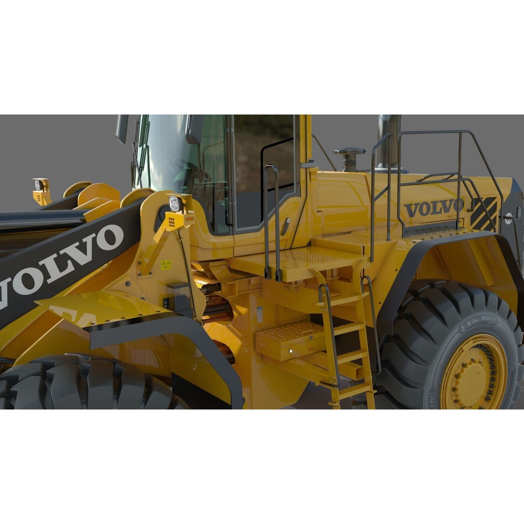 Volvo L350F Wheel Loader 3D Model – High Poly Industrial Asset, FBX, OBJ - View 11