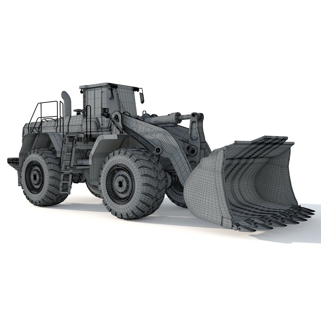 Volvo L350F Wheel Loader 3D Model – High Poly Industrial Asset, FBX, OBJ - View 15