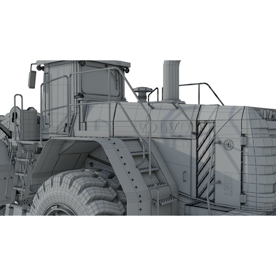 Volvo L350F Wheel Loader 3D Model – High Poly Industrial Asset, FBX, OBJ - View 18