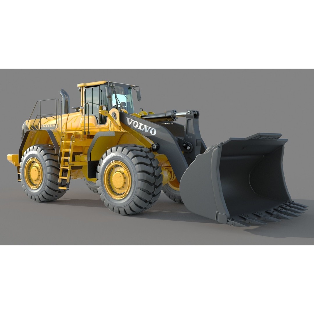 Volvo L350F Wheel Loader 3D Model – High Poly Industrial Asset, FBX, OBJ - View 4