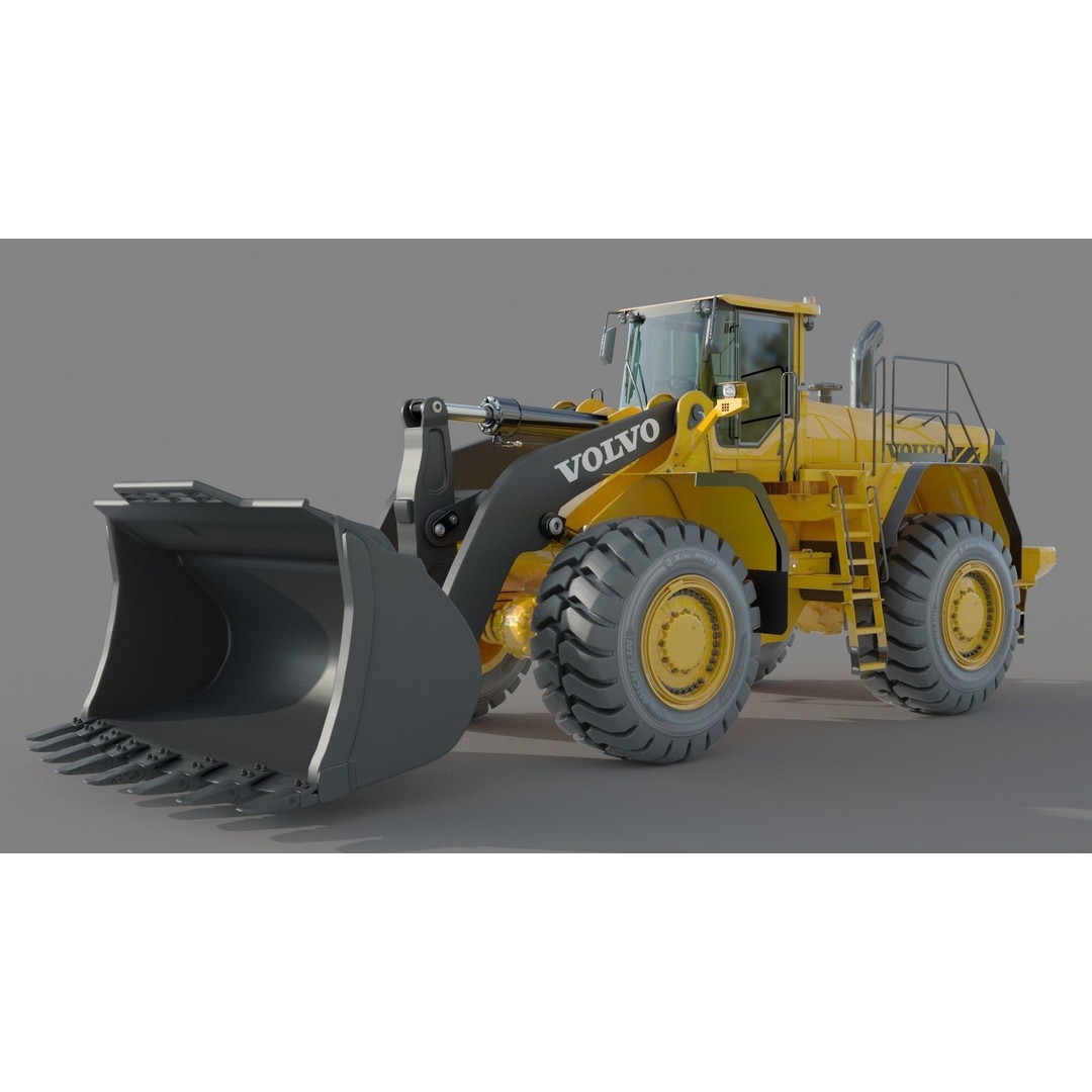 Volvo L350F Wheel Loader 3D Model – High Poly Industrial Asset, FBX, OBJ - View 6
