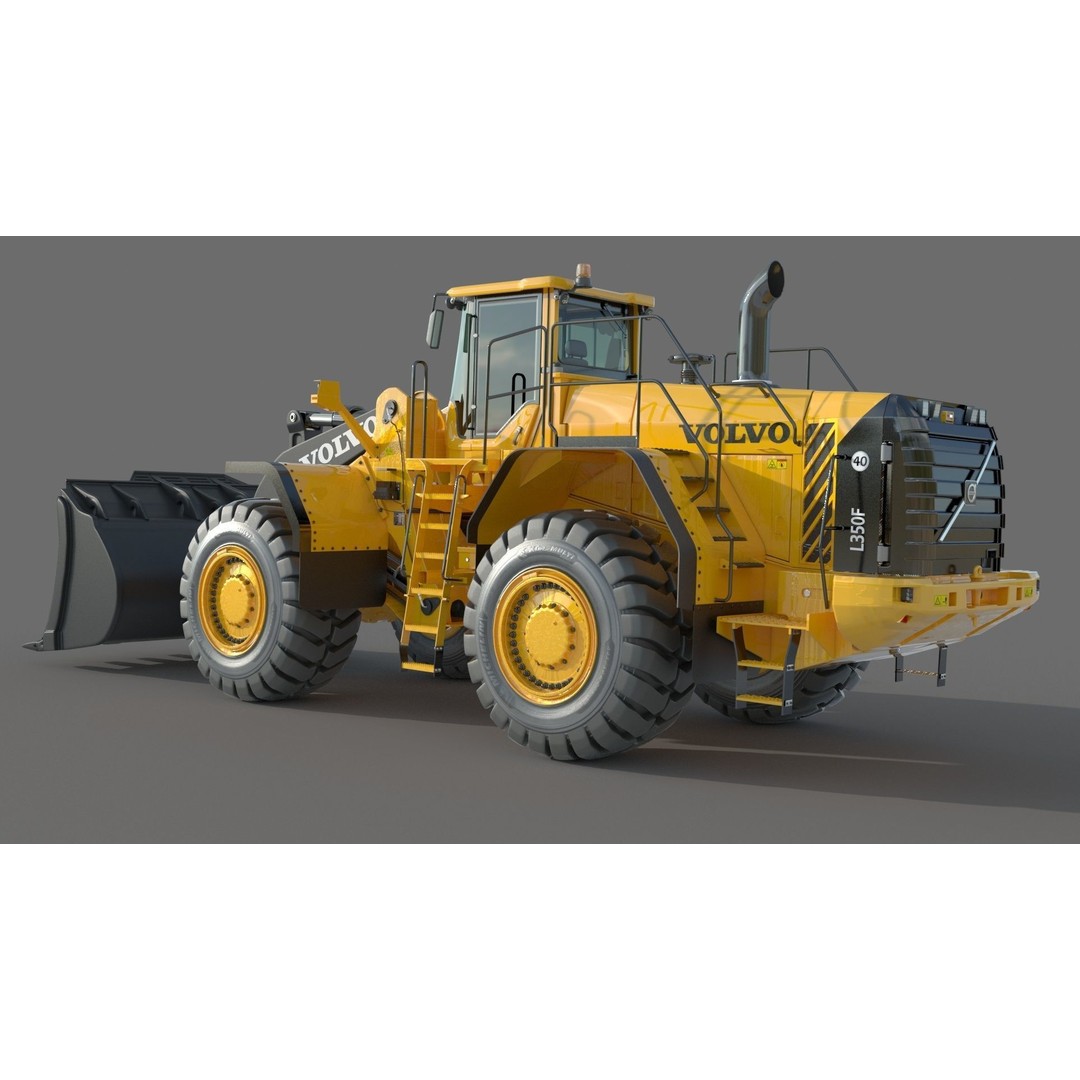Volvo L350F Wheel Loader 3D Model – High Poly Industrial Asset, FBX, OBJ - View 7
