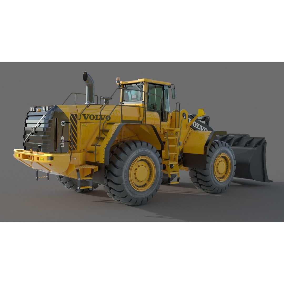 Volvo L350F Wheel Loader 3D Model – High Poly Industrial Asset, FBX, OBJ - View 8
