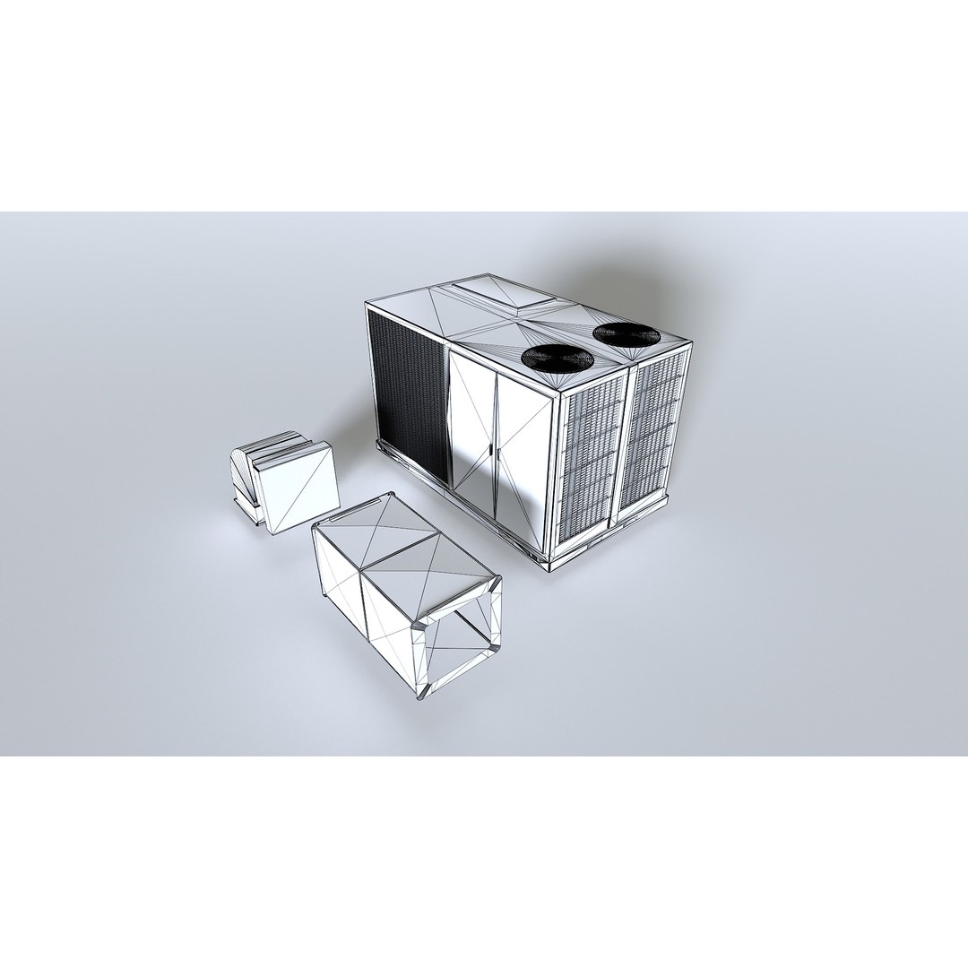 Rusty Rooftop AC 3D Model – Low Poly PBR Asset for Games
