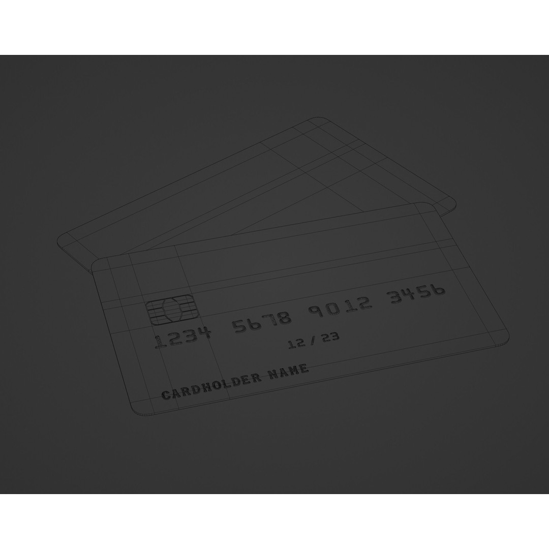 Credit Card 3D Model – Low Poly PBR Asset, FBX, OBJ, Blender - View 14