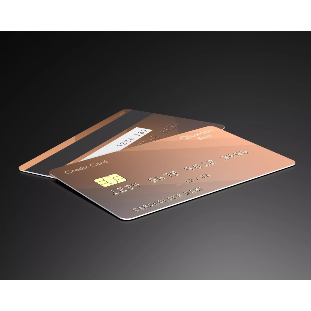 Credit Card 3D Model – Low Poly PBR Asset, FBX, OBJ, Blender - View 2