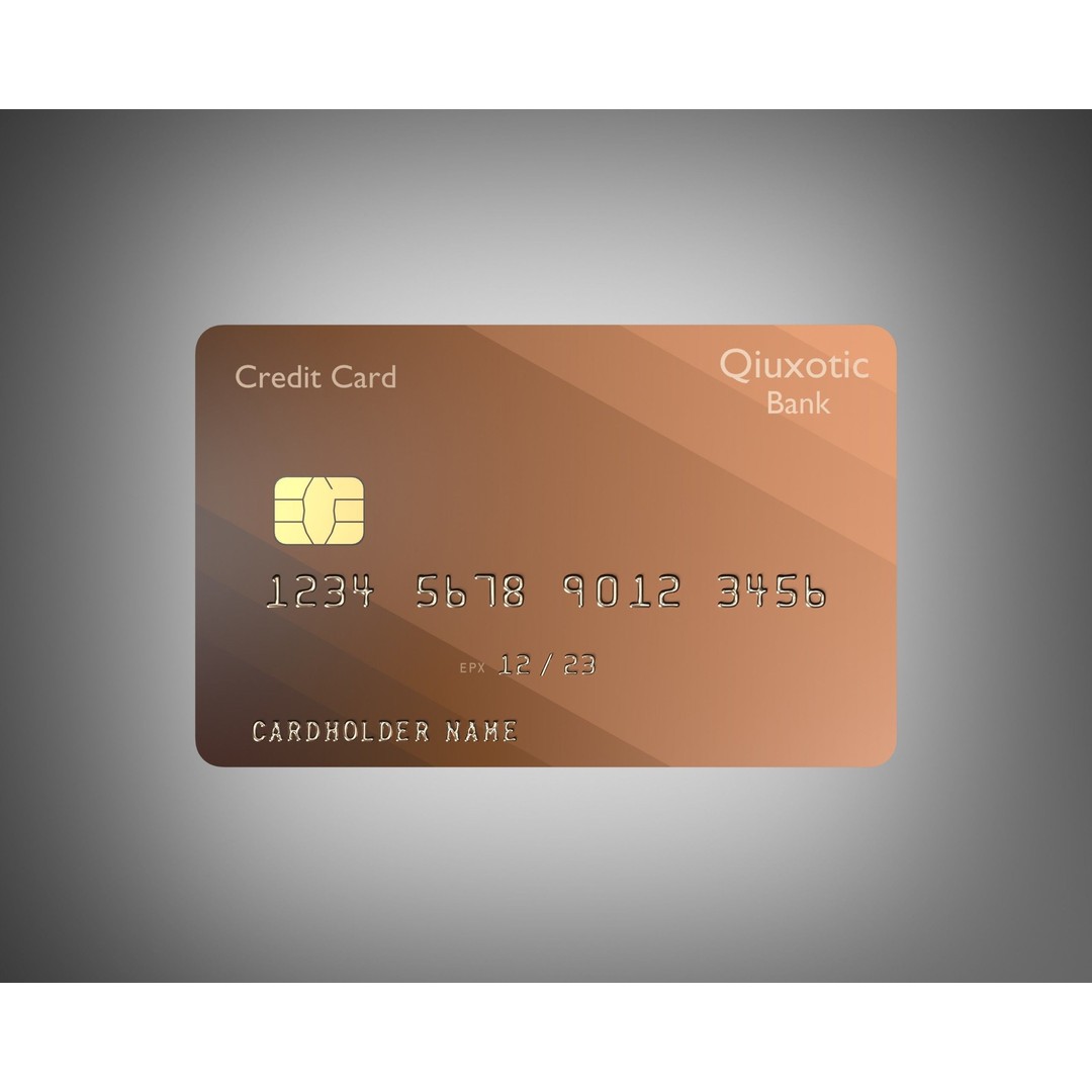 Credit Card 3D Model – Low Poly PBR Asset, FBX, OBJ, Blender - View 5