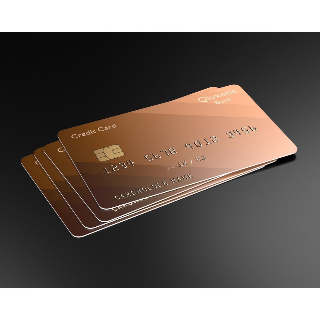 Credit Card 3D Model – Low Poly PBR Asset, FBX, OBJ, Blender - View 6