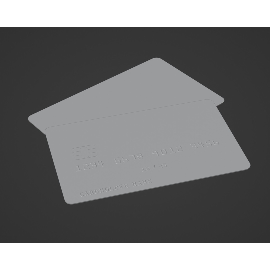Credit Card 3D Model – Low Poly PBR Asset, FBX, OBJ, Blender - View 9
