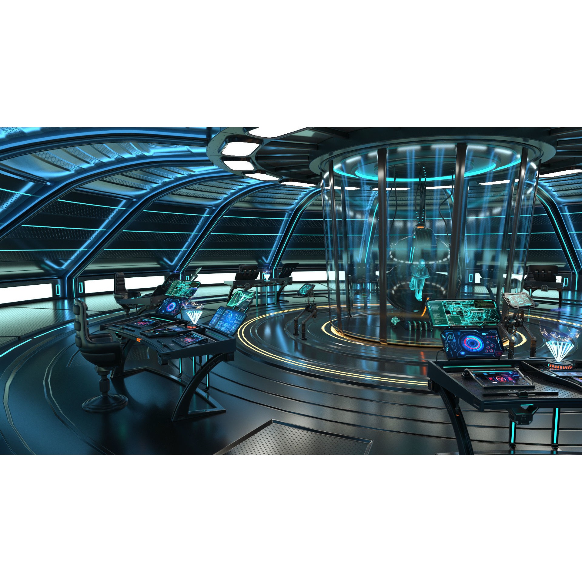 Sci Fi Interior Station - Game-Ready 3D Model - View 12