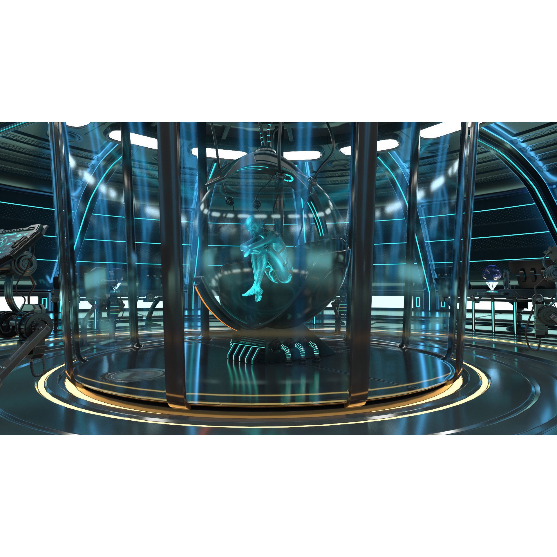 Sci Fi Interior Station - Game-Ready 3D Model - View 13