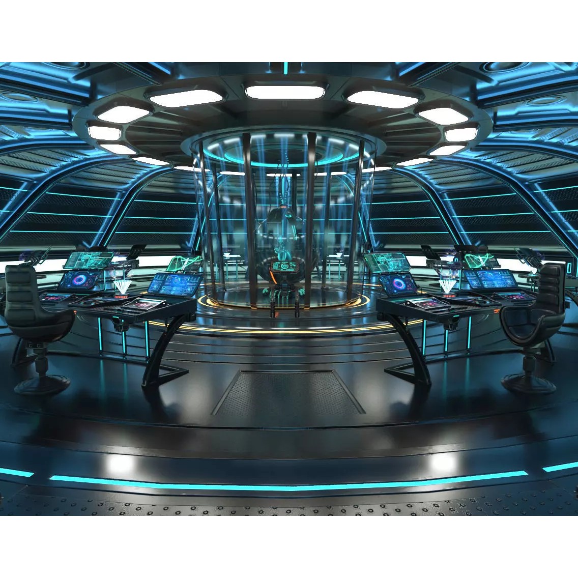 Sci Fi Interior Station - Game-Ready 3D Model - View 2