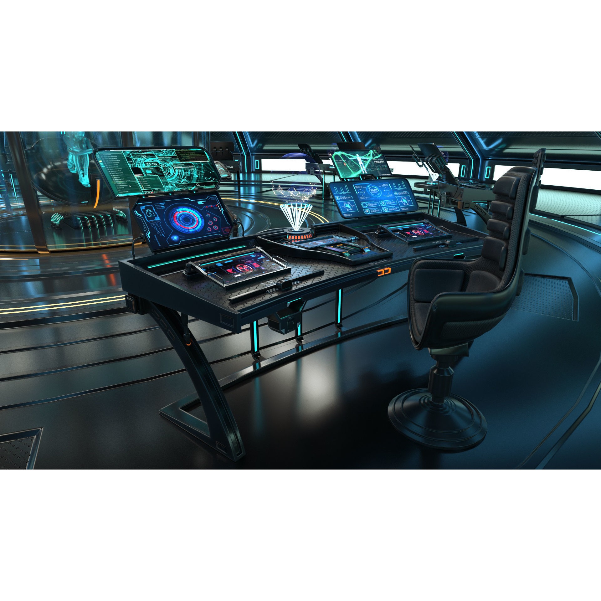 Sci Fi Interior Station - Game-Ready 3D Model - View 5