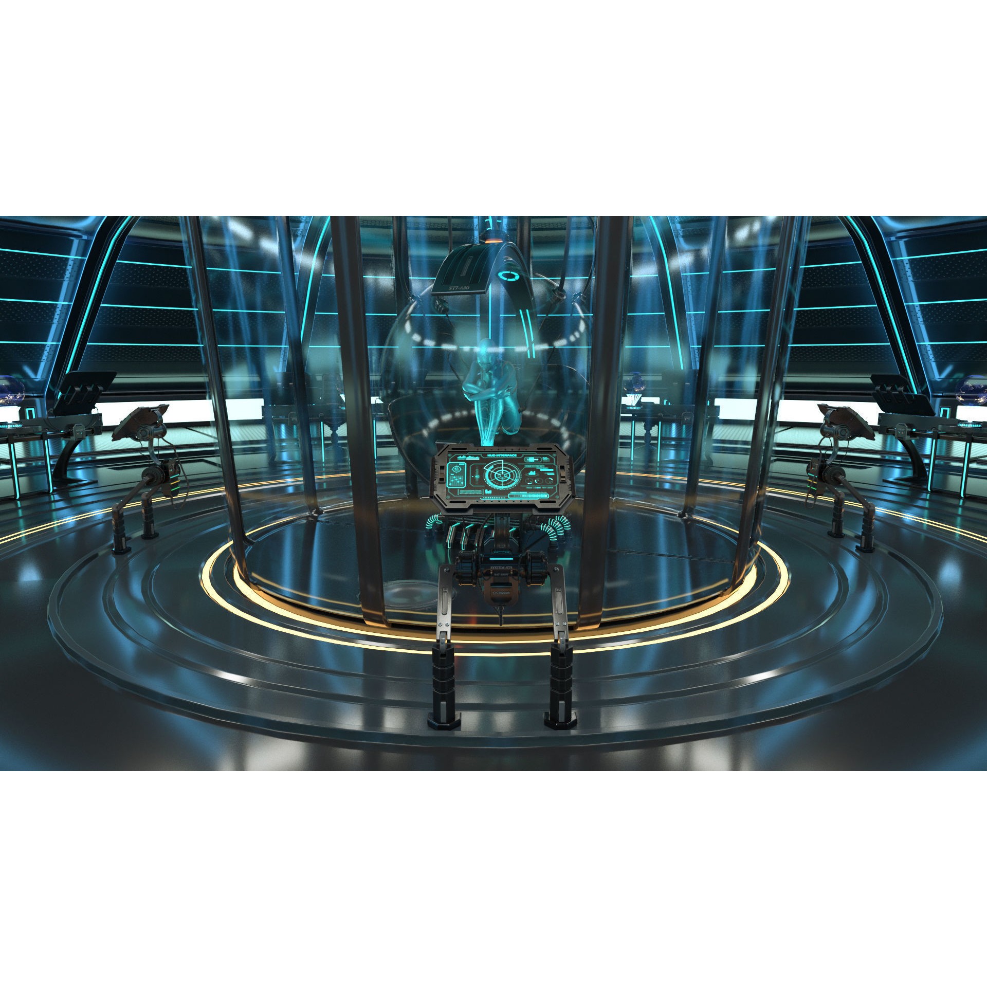 Sci Fi Interior Station - Game-Ready 3D Model - View 6