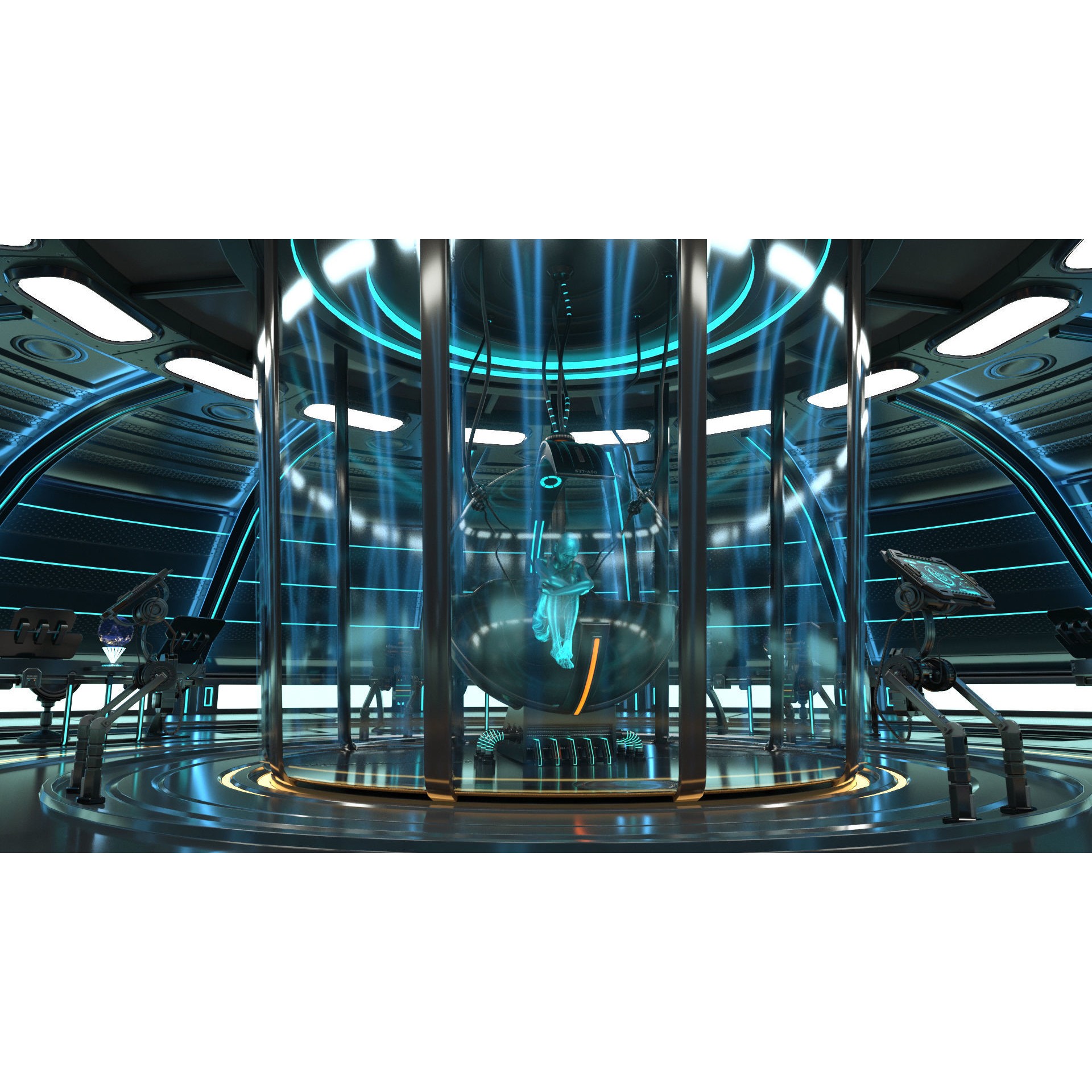Sci Fi Interior Station - Game-Ready 3D Model - View 7