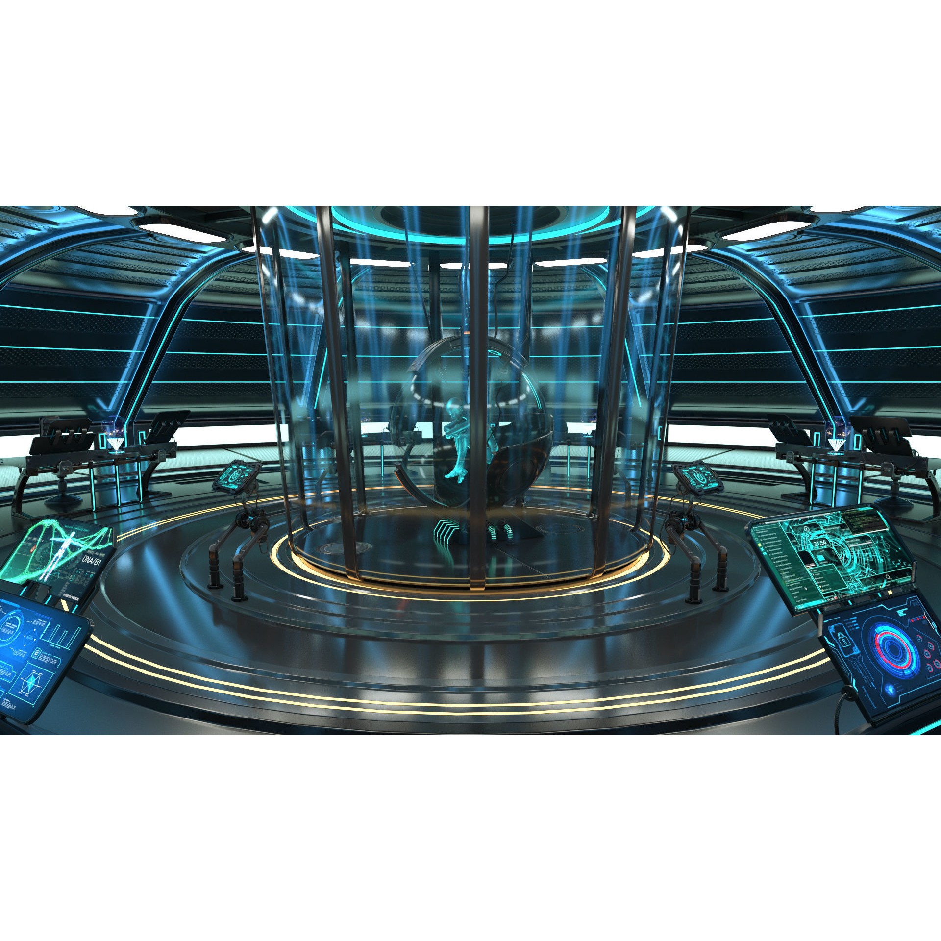 Sci Fi Interior Station - Game-Ready 3D Model - View 8