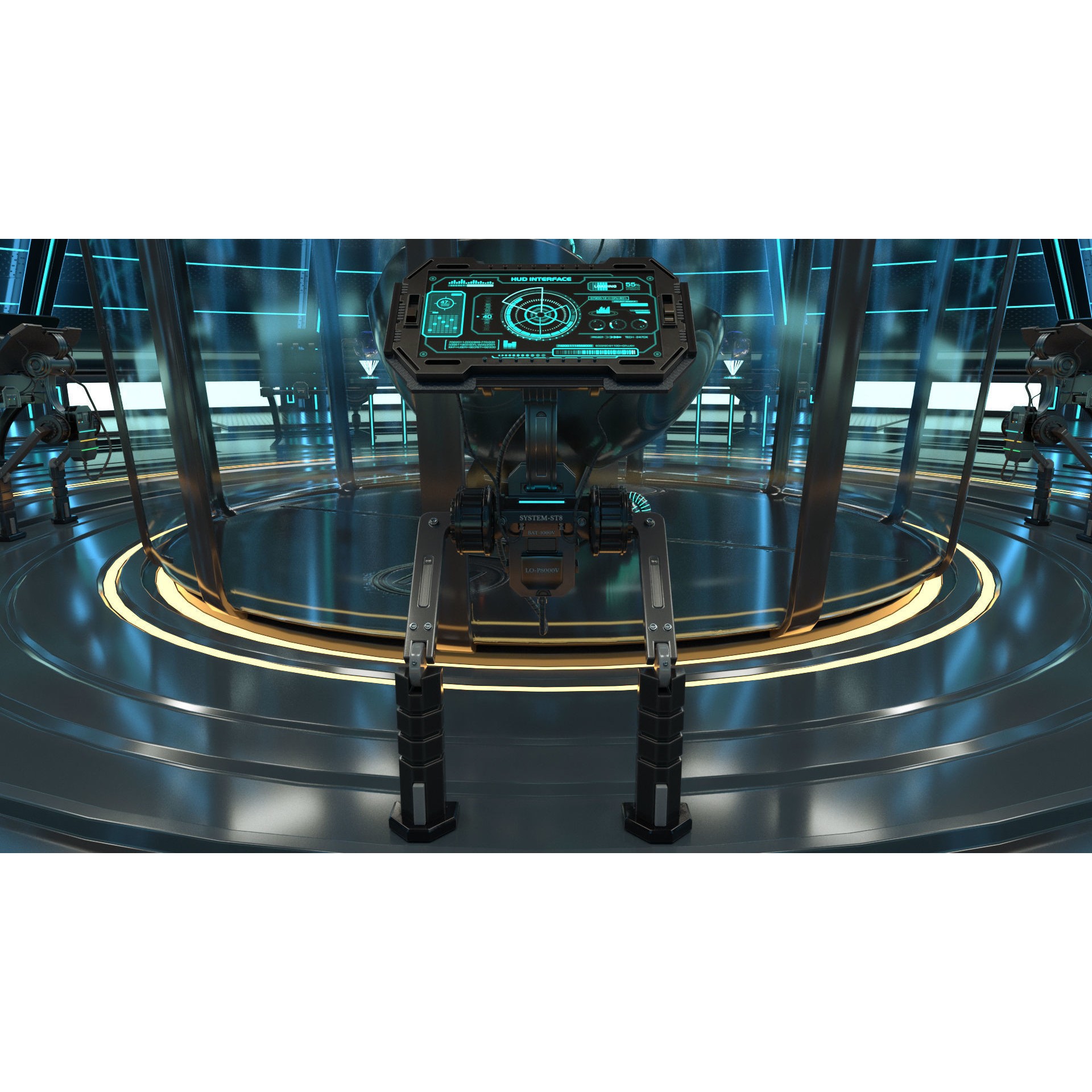 Sci Fi Interior Station - Game-Ready 3D Model - View 9