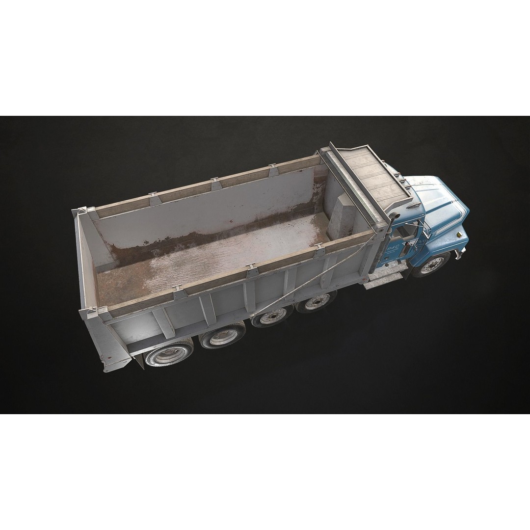 Classic Dump Truck 3D Model – Low Poly Game Asset, FBX, PBR Textures - View 18