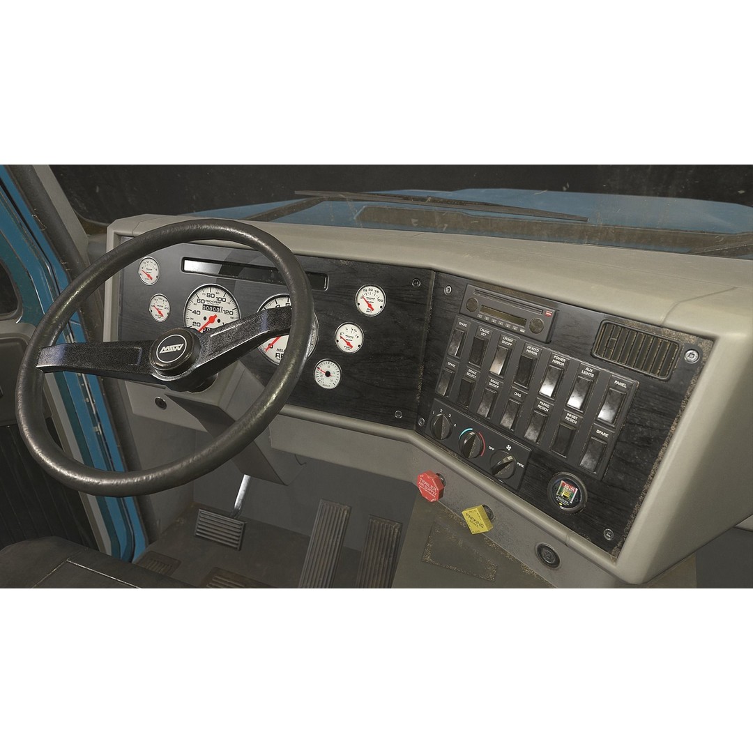 Classic Dump Truck 3D Model – Low Poly Game Asset, FBX, PBR Textures - View 22