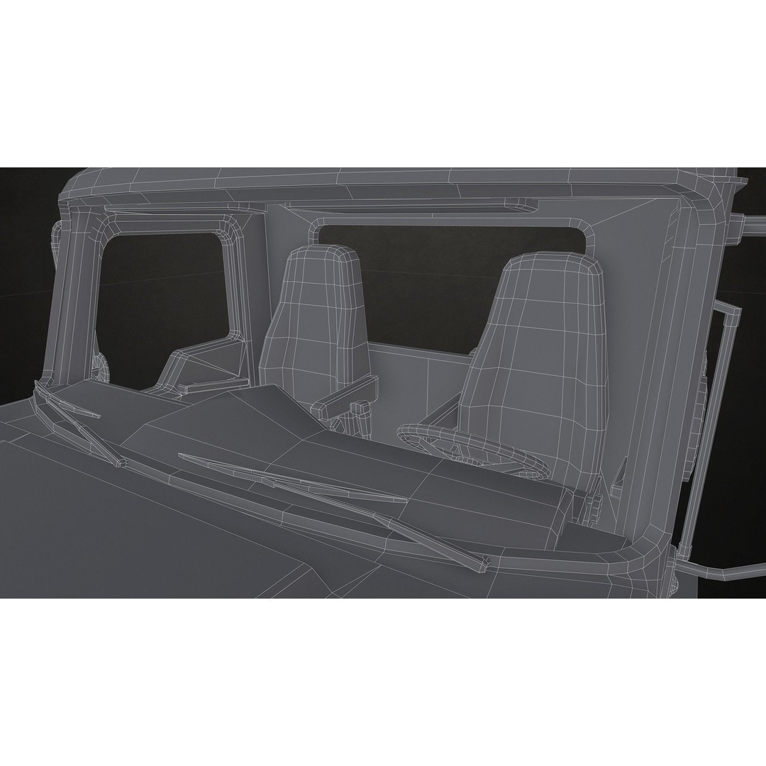 Classic Dump Truck 3D Model – Low Poly Game Asset, FBX, PBR Textures - View 26