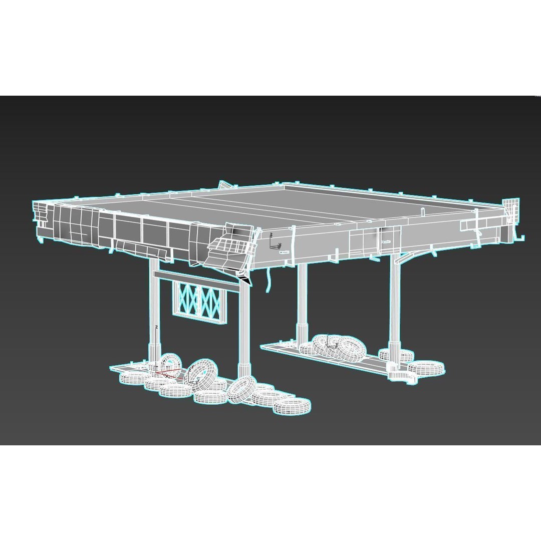 Abandoned Petrol Station 3D Model – Realistic Industrial Asset, FBX - View 13
