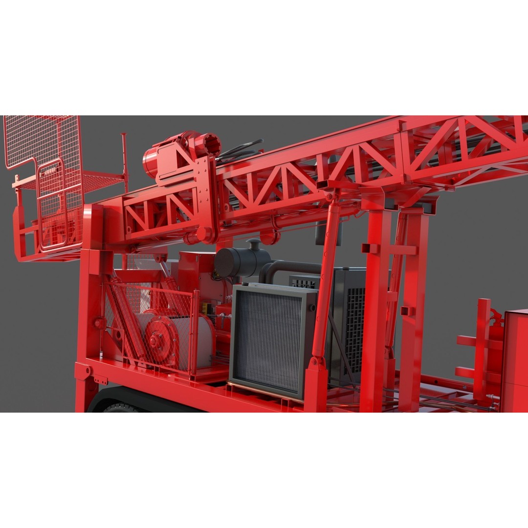 Man Sandvik Drill 3D Model – Detailed Industrial Machine, FBX, OBJ - View 12