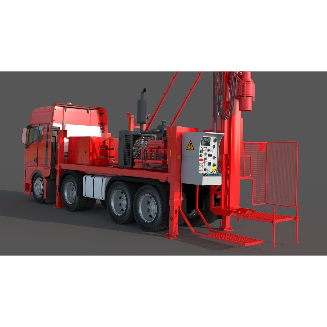 Man Sandvik Drill 3D Model – Detailed Industrial Machine, FBX, OBJ - View 17