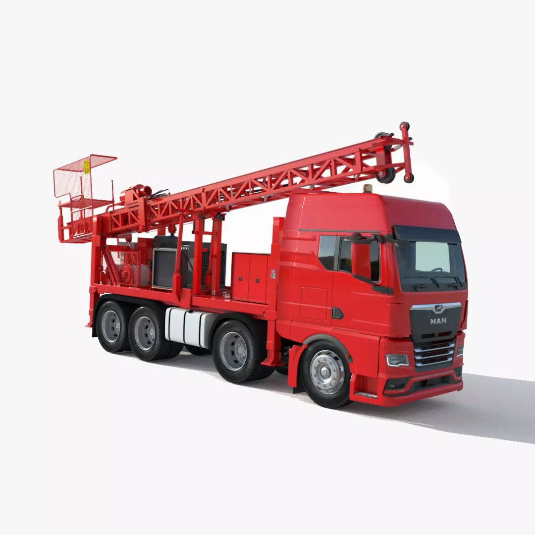 Man Sandvik Drill 3D Model – Detailed Industrial Machine, FBX, OBJ - View 2