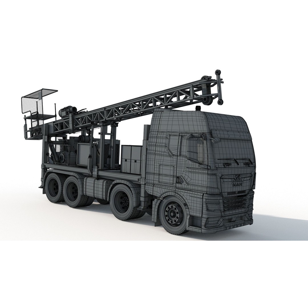 Man Sandvik Drill 3D Model – Detailed Industrial Machine, FBX, OBJ - View 22