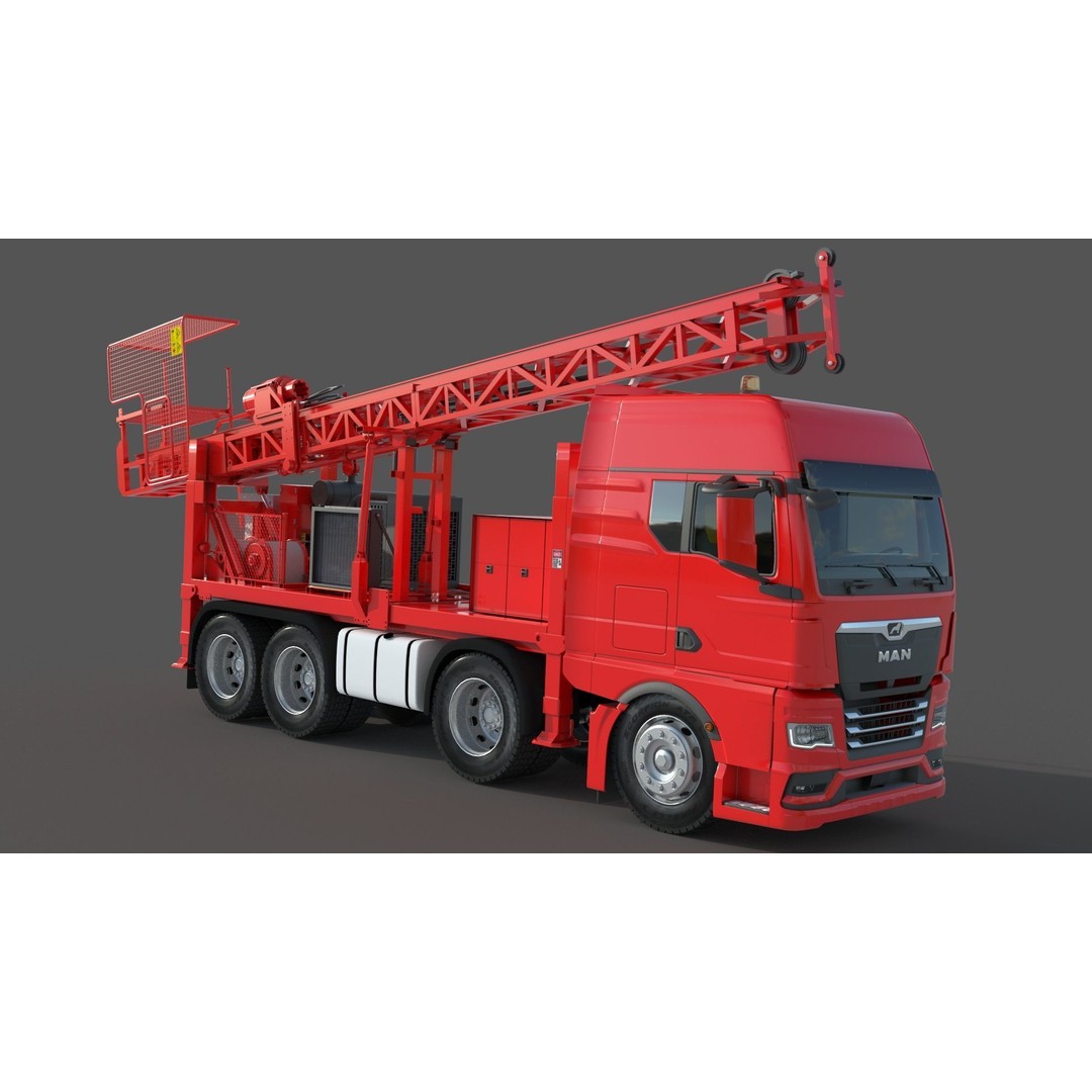 Man Sandvik Drill 3D Model – Detailed Industrial Machine, FBX, OBJ - View 4