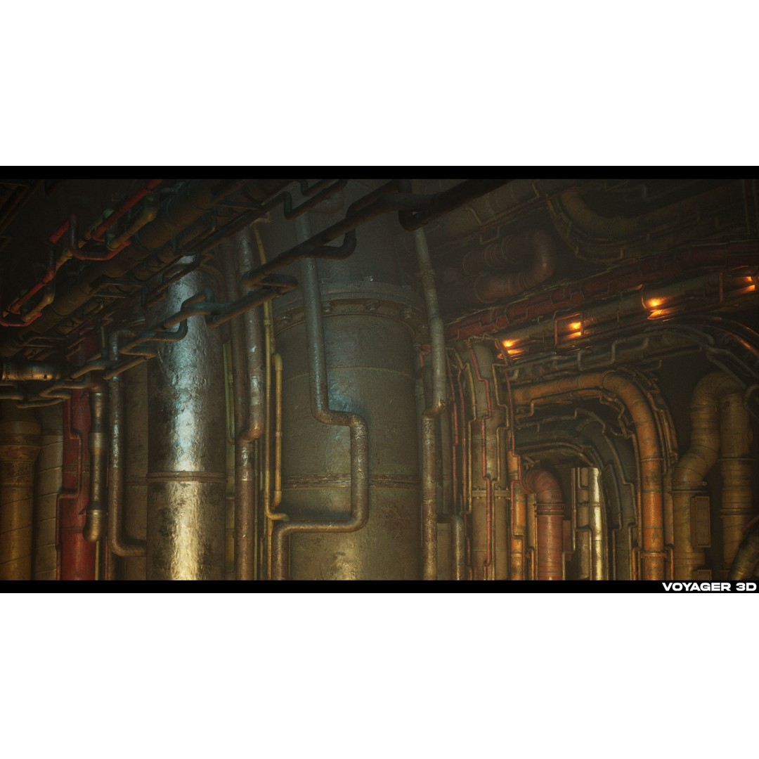 Sci-Fi Pipes 3D Model – Low Poly Industrial Asset, FBX & PBR Textures - View 10
