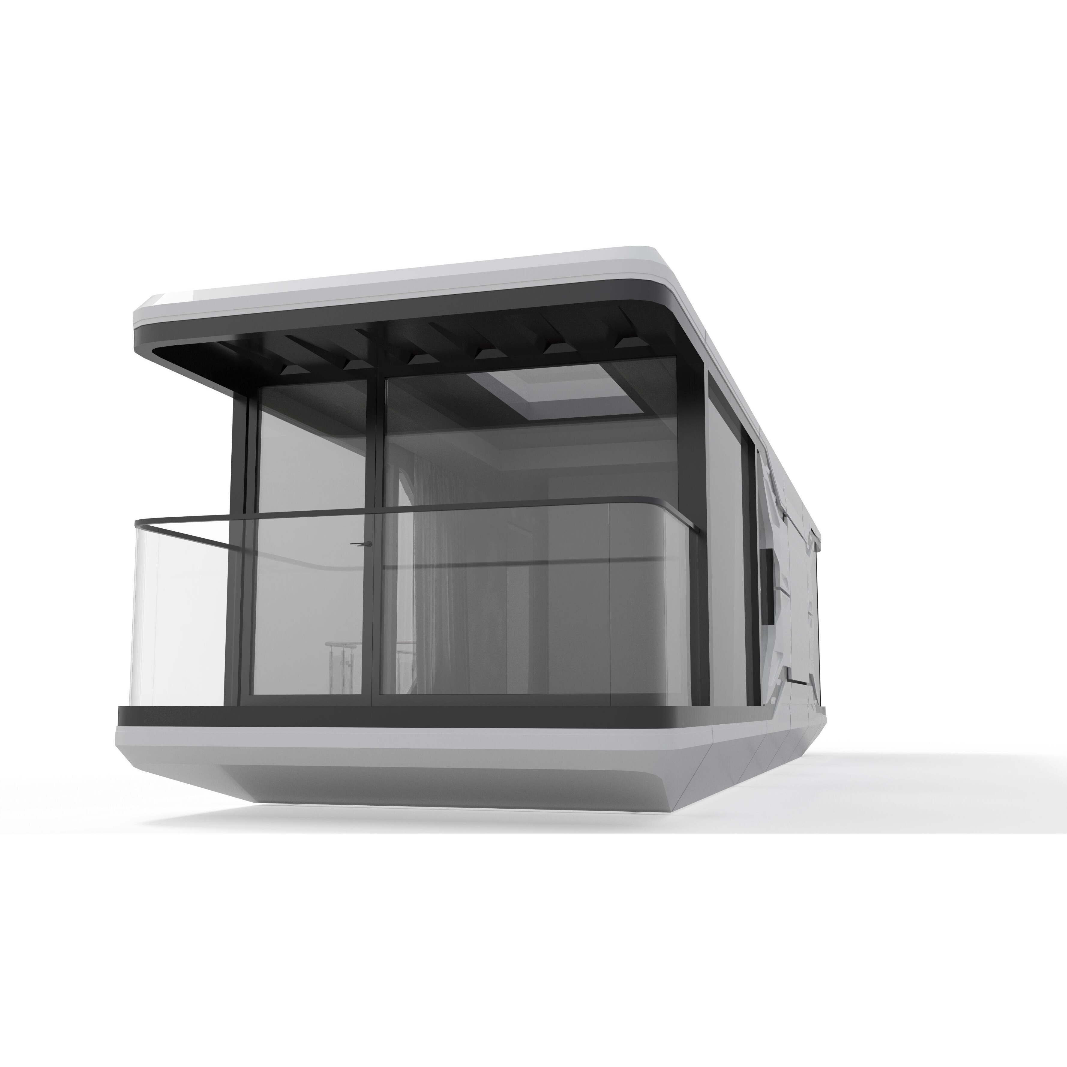 Capsule Modular Two-Room House - Low-Poly Game-Ready 3D Model - View 11