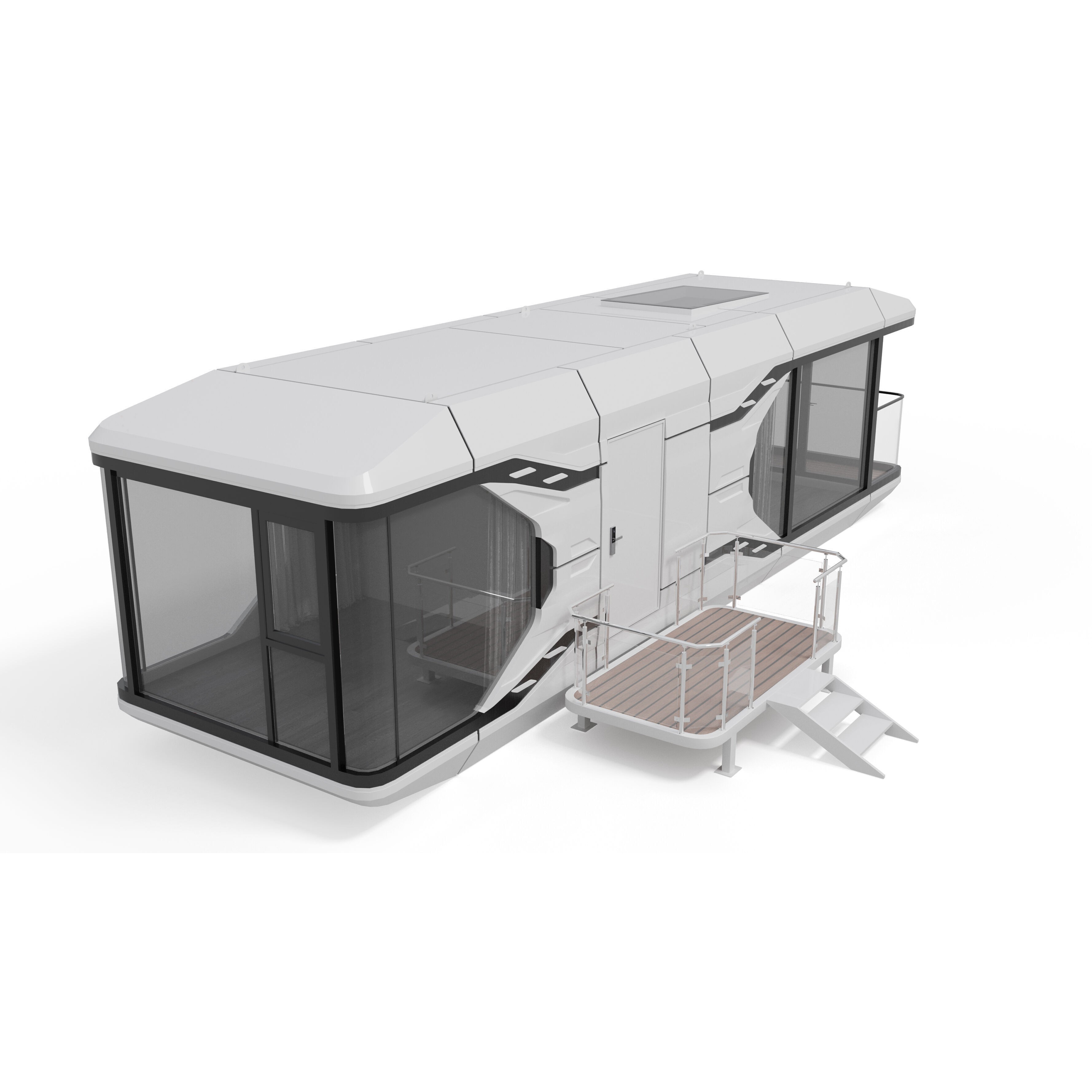Capsule Modular Two-Room House - Low-Poly Game-Ready 3D Model - View 13