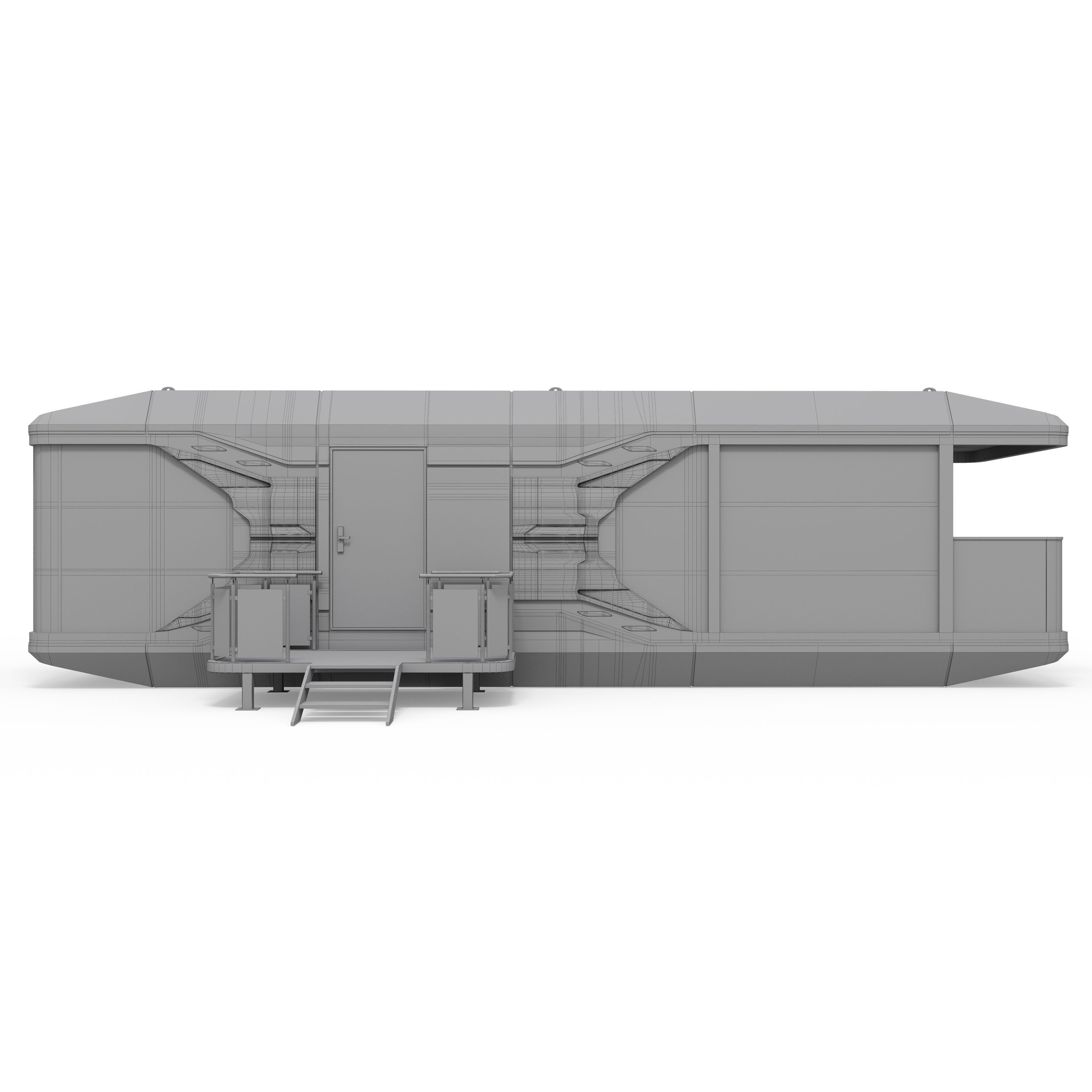 Capsule Modular Two-Room House - Low-Poly Game-Ready 3D Model - View 14