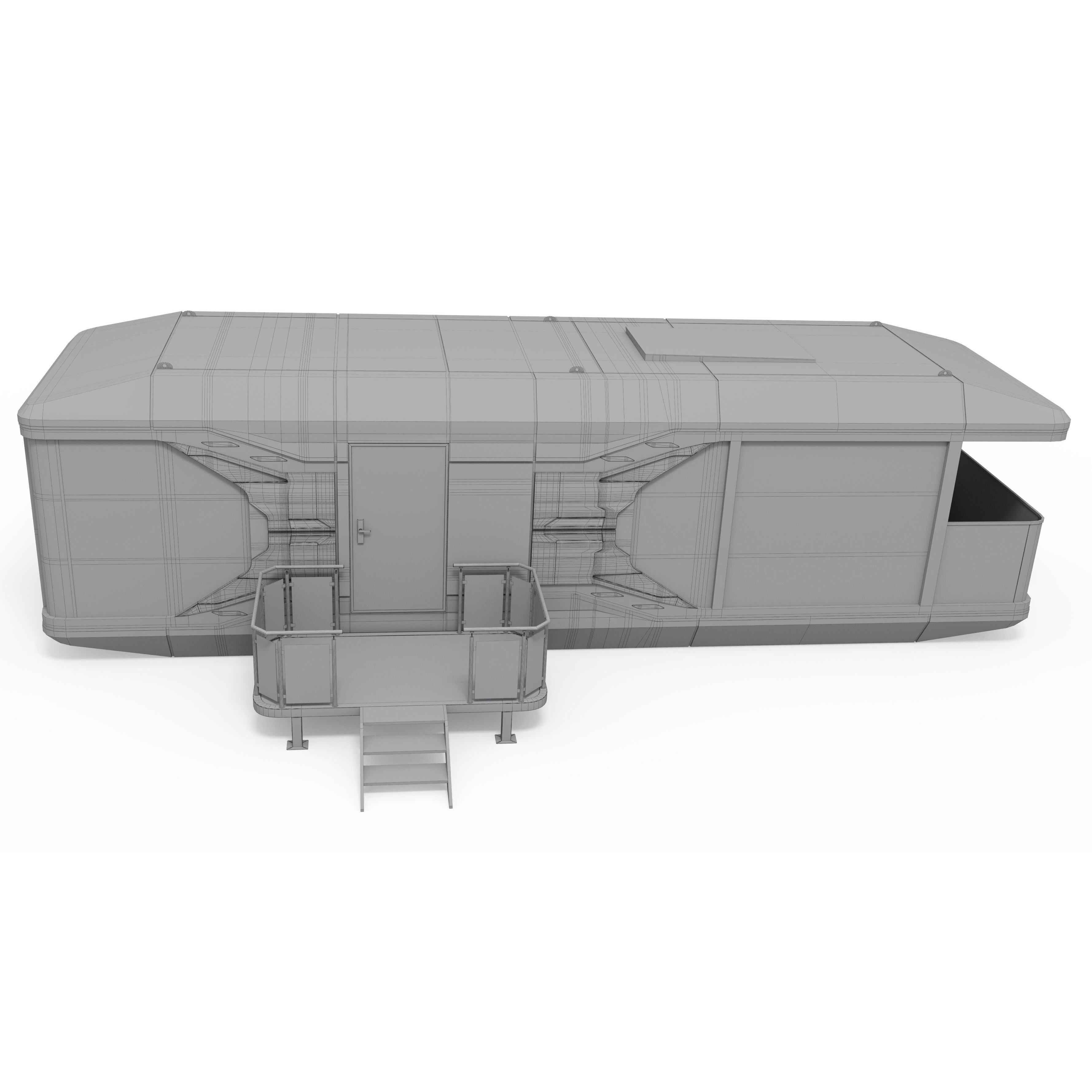Capsule Modular Two-Room House - Low-Poly Game-Ready 3D Model - View 18
